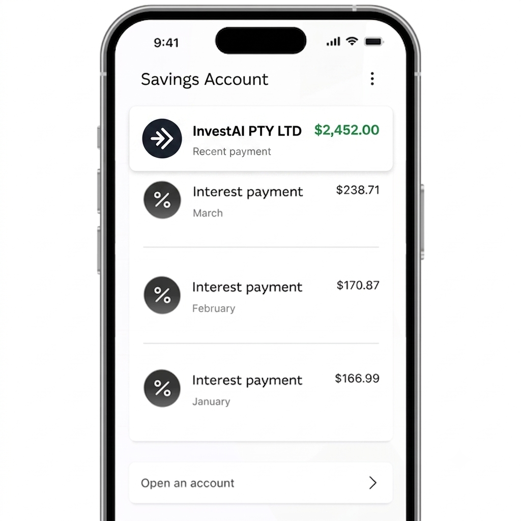 Bank transfer confirmation from an Invest AI member payout
