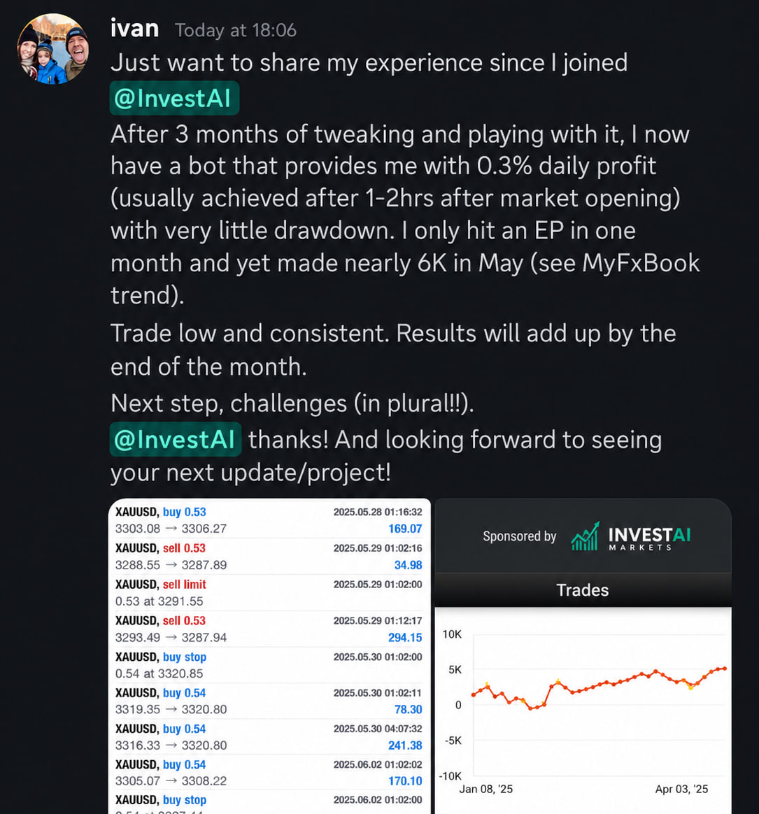 Verified Invest AI member payout screenshot